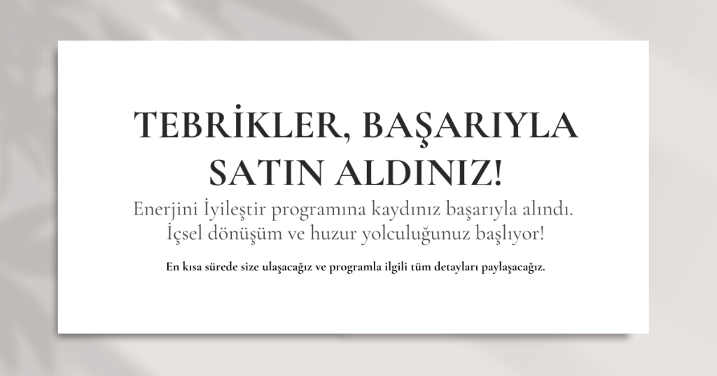 Tebrikler, başarıyla satın aldınız!